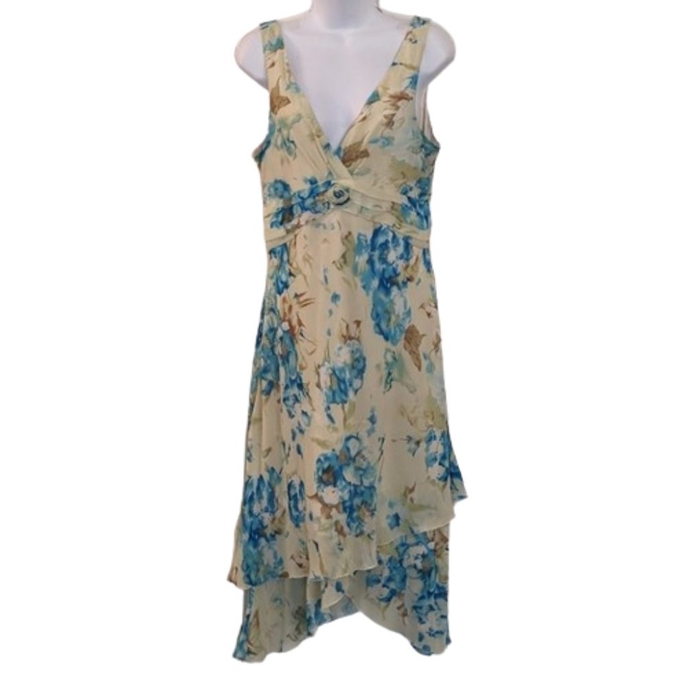 D J Summers Midi Draping Floral V Neck Dress  12